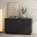 Buffet de rangement moderne Okak avec 4 portes et étagères réglables, buffet d'appoint décoratif pour salle à manger, cuisine