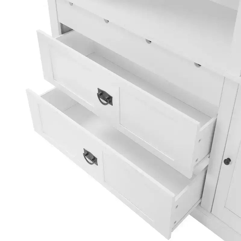 Grand garde-manger sur pied de 160 cm, meuble à micro-ondes avec tiroirs, étagères réglables pour cuisine ou salle à manger-Panipeachy