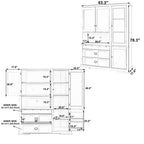 Grand garde-manger sur pied de 160 cm, meuble à micro-ondes avec tiroirs, étagères réglables pour cuisine ou salle à manger-Panipeachy