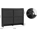 Meuble à chaussures autoportant de 120 cm avec 4 portes basculantes, étagère réglable, organisateur de rangement en bois caché pour entrée, couloir