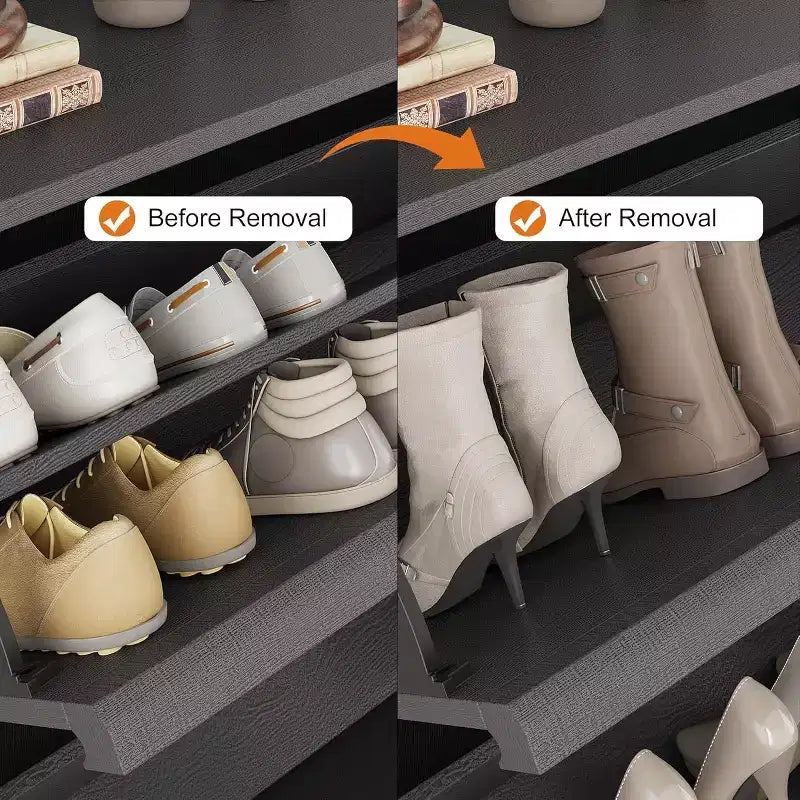 Meuble à chaussures autoportant de 120 cm avec 4 portes basculantes, étagère réglable, organisateur de rangement en bois caché pour entrée, couloir