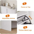 Meuble à chaussures autoportant de 120 cm avec 4 portes basculantes, étagère réglable, organisateur de rangement en bois caché pour entrée, couloir