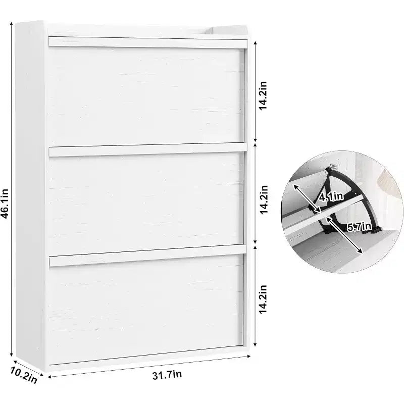 Meuble à chaussures autoportant de 120 cm avec 4 portes basculantes, étagère réglable, organisateur de rangement en bois caché pour entrée, couloir