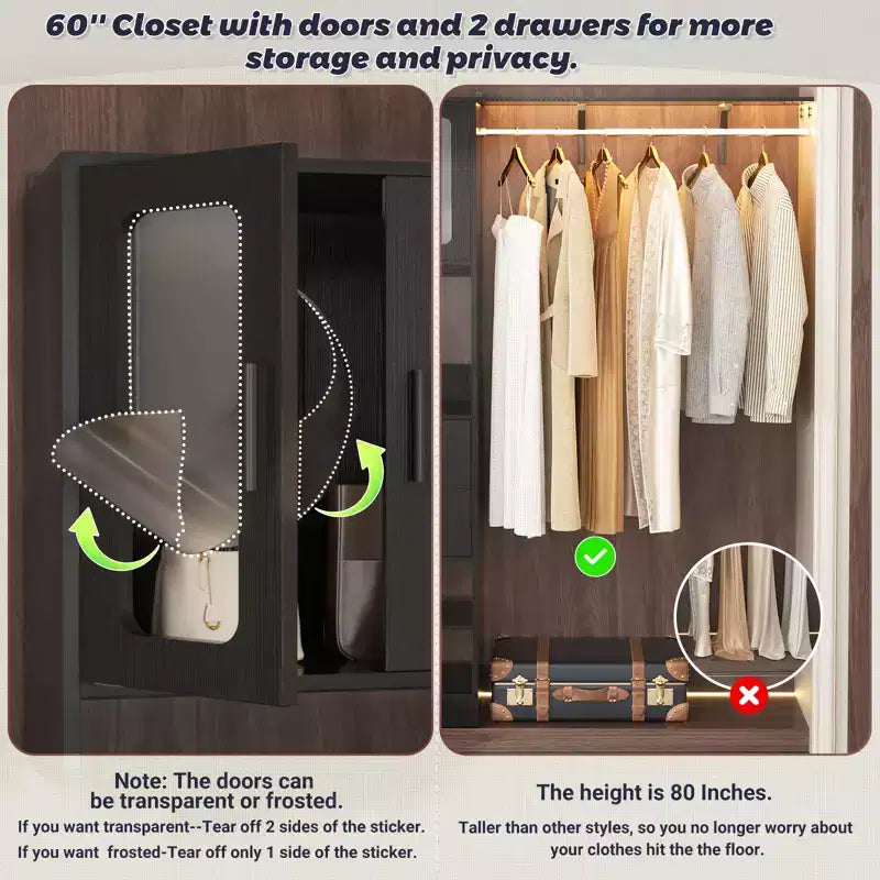 Système de rangement Besiost 20-60 avec porte d'armoire Visualize et tiroirs en bois