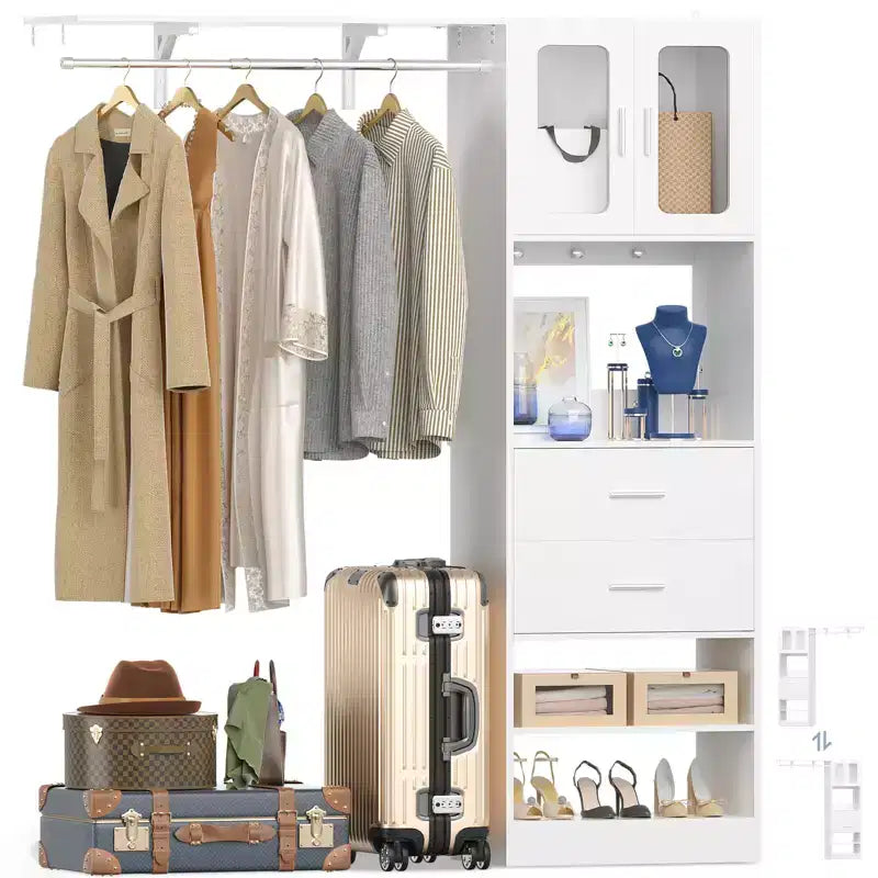Système de rangement Besiost 20-60 avec porte d'armoire Visualize et tiroirs en bois