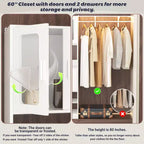 Système de rangement Besiost 20-60 avec porte d'armoire Visualize et tiroirs en bois