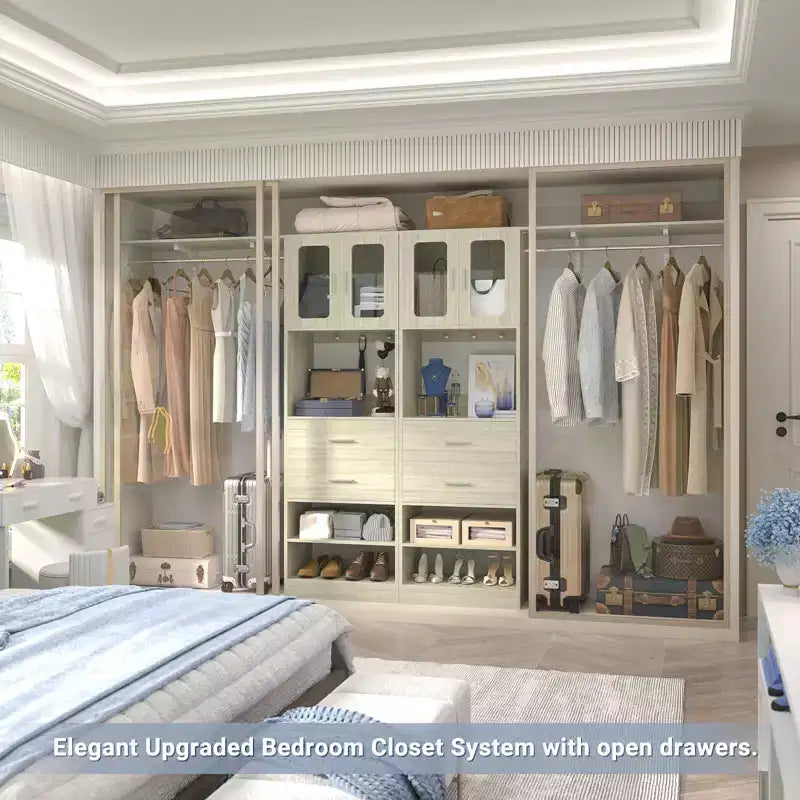 Système de rangement Besiost 20-60 avec porte d'armoire Visualize et tiroirs en bois