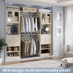 Besiost 20-60 Closet System with Visualize Cabinet Door and Wooden Drawers