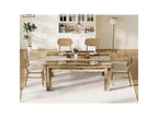 brownDining Table for 6-8, 71 Rectangular Farmhouse Kitchen Table, Wooden Dining Room Table with Reinforced Support Base & Triangle Legs