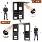 Système de rangement de placard Besiost 80-120 avec porte et tiroirs en bois