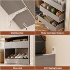 Besiost Ensemble de deux armoires 80-120W avec porte et tiroirs en bois