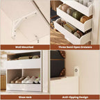 Besiost Ensemble de deux armoires 80-120W avec porte et tiroirs en bois