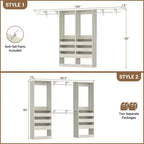 Besiost Ensemble de deux armoires 80-120W avec porte et tiroirs en bois