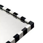 TEHOME livra Miroir mural rectangulaire décoratif en marbre avec motif damier noir et blanc audacieux 20 x 30'', parfait pour la salle de bain, l'entrée