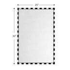 TEHOME livra Miroir mural rectangulaire décoratif en marbre avec motif damier noir et blanc audacieux 20 x 30'', parfait pour la salle de bain, l'entrée