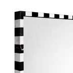 TEHOME livra Miroir mural rectangulaire décoratif en marbre avec motif damier noir et blanc audacieux 20 x 30'', parfait pour la salle de bain, l'entrée