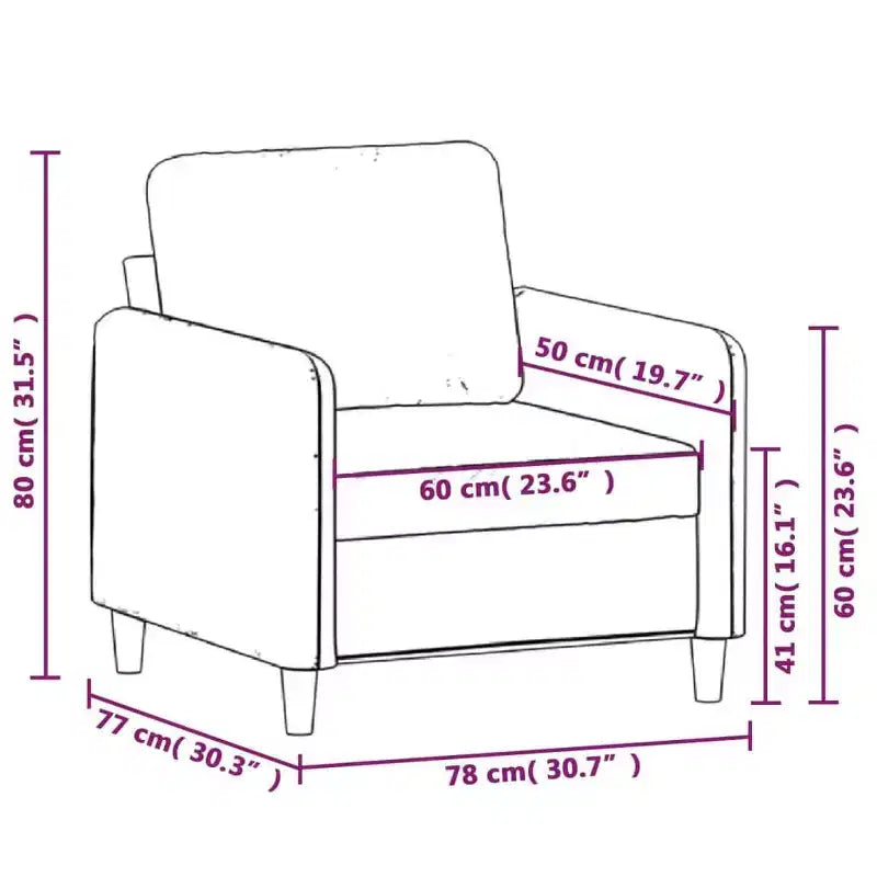 vidaXL Chaise de salon Fauteuil d'appoint rembourré avec accoudoirs en tissu