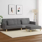 vidaXL Canapé-lit 2 places avec repose-pieds Meubles Maison Salon Tissu