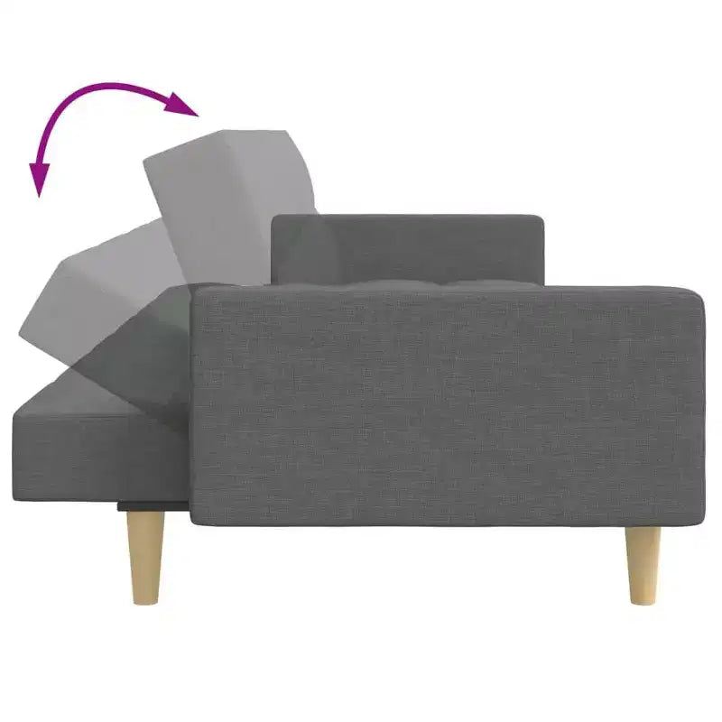 vidaXL Canapé-lit 2 places avec repose-pieds Meubles Maison Salon Tissu