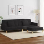 vidaXL Canapé-lit 2 places avec repose-pieds Meubles Maison Salon Tissu