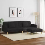 vidaXL Canapé-lit 2 places avec repose-pieds Meubles Maison Salon Tissu