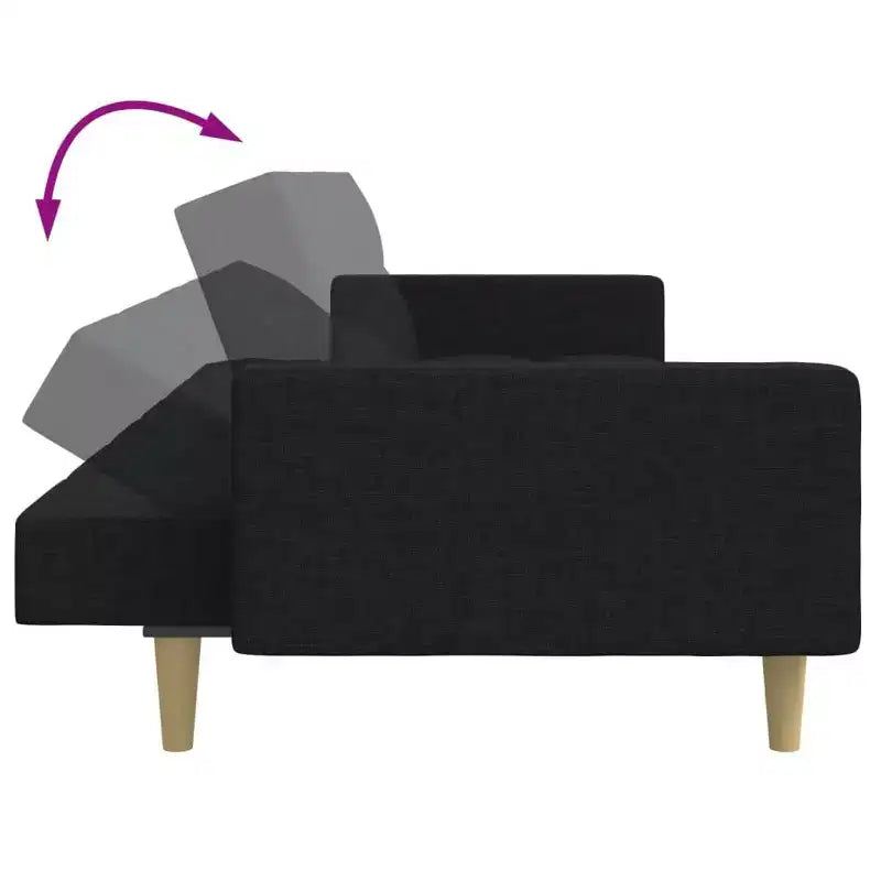 vidaXL Canapé-lit 2 places avec repose-pieds Meubles Maison Salon Tissu