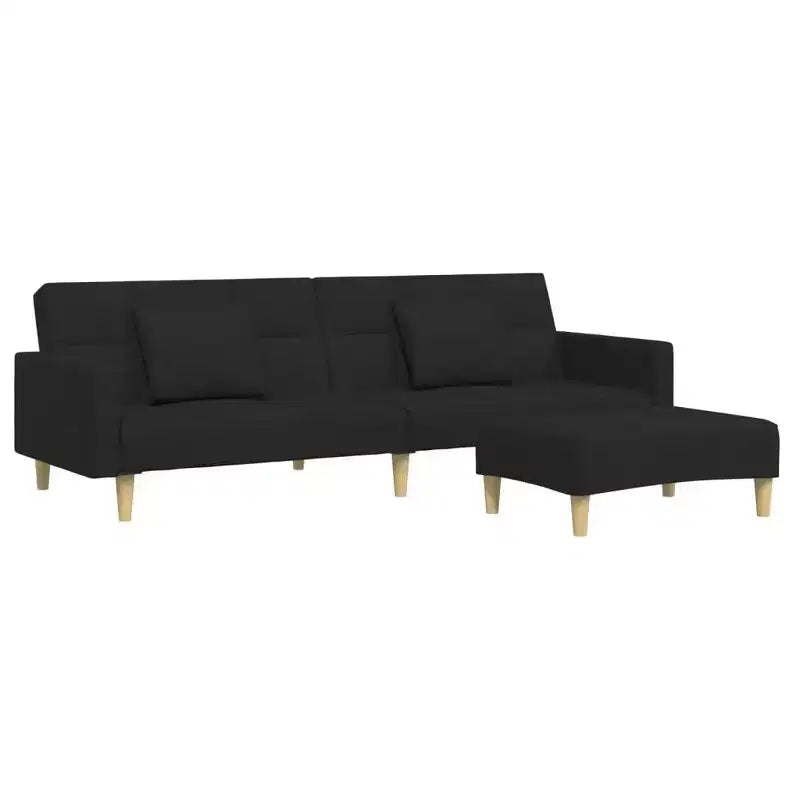 vidaXL Canapé-lit 2 places avec repose-pieds Meubles Maison Salon Tissu
