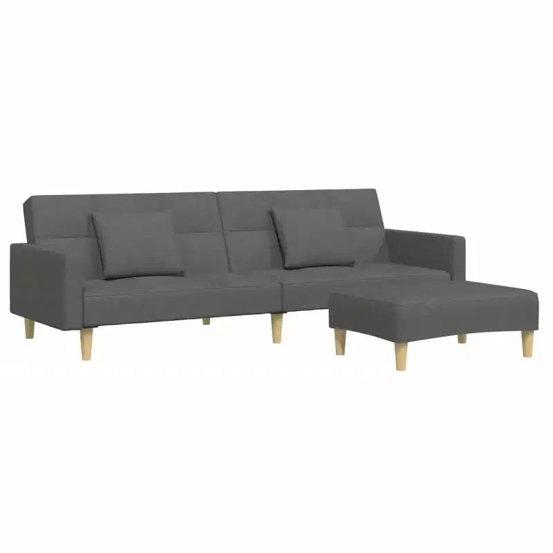 vidaXL 2-Seater Sofa Bed with Footstool Furniture Home Living Room Fabric