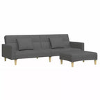 vidaXL 2-Seater Sofa Bed with Footstool Furniture Home Living Room Fabric