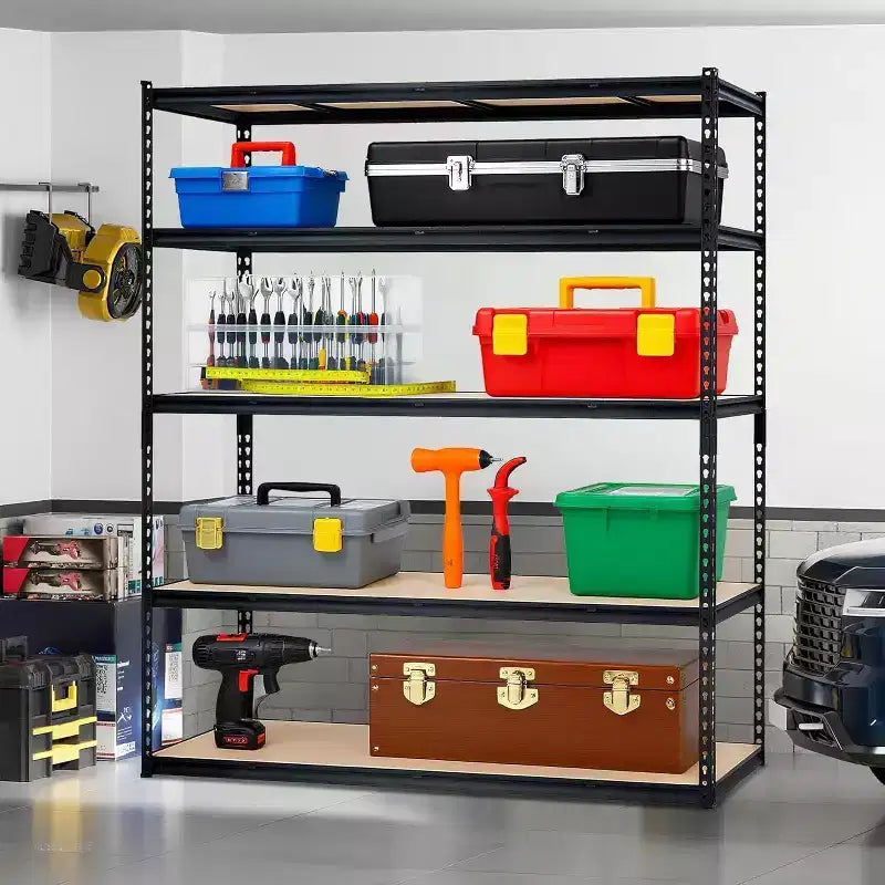 Étagères de rangement robustes pour garage, 5 niveaux, capacité de 907 kg, étagère métallique réglable 91x46x183 cm, rayonnage de rangement durable