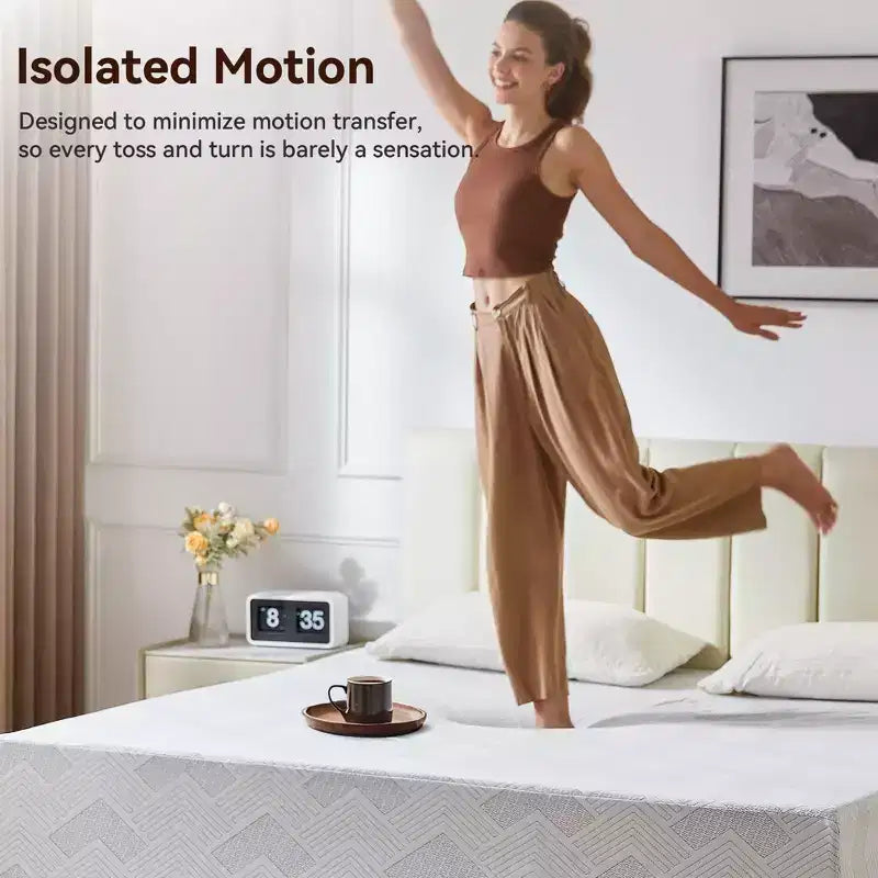 Matelas grand lit Sailvan 12 pouces, matelas en mousse à mémoire de forme et gel rafraîchissant en boîte, matelas de lit avec soulagement de la pression et isolation des mouvements
