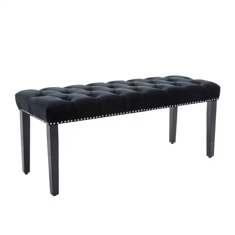 Banc de salle à manger Okak moderne en velours capitonné avec siège rembourré, pouf d'appoint rembourré pour salle à manger, chambre à coucher