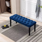Banc de salle à manger Okak moderne en velours capitonné avec siège rembourré, pouf d'appoint rembourré pour salle à manger, chambre à coucher