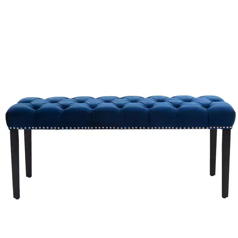 Banc de salle à manger Okak moderne en velours capitonné avec siège rembourré, pouf d'appoint rembourré pour salle à manger, chambre à coucher