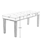Banc de salle à manger Okak moderne en velours capitonné avec siège rembourré, pouf d'appoint rembourré pour salle à manger, chambre à coucher