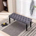 Banc de salle à manger Okak moderne en velours capitonné avec siège rembourré, pouf d'appoint rembourré pour salle à manger, chambre à coucher