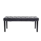 Banc de salle à manger Okak moderne en velours capitonné avec siège rembourré, pouf d'appoint rembourré pour salle à manger, chambre à coucher