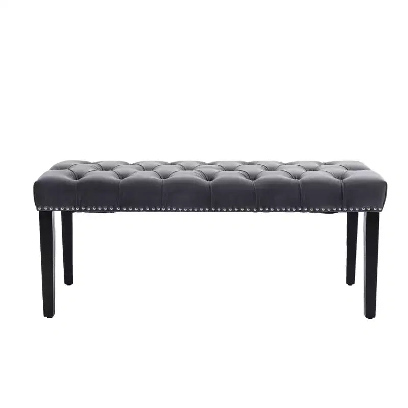 Banc de salle à manger Okak moderne en velours capitonné avec siège rembourré, pouf d'appoint rembourré pour salle à manger, chambre à coucher