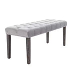 Banc de salle à manger Okak moderne en velours capitonné avec siège rembourré, pouf d'appoint rembourré pour salle à manger, chambre à coucher