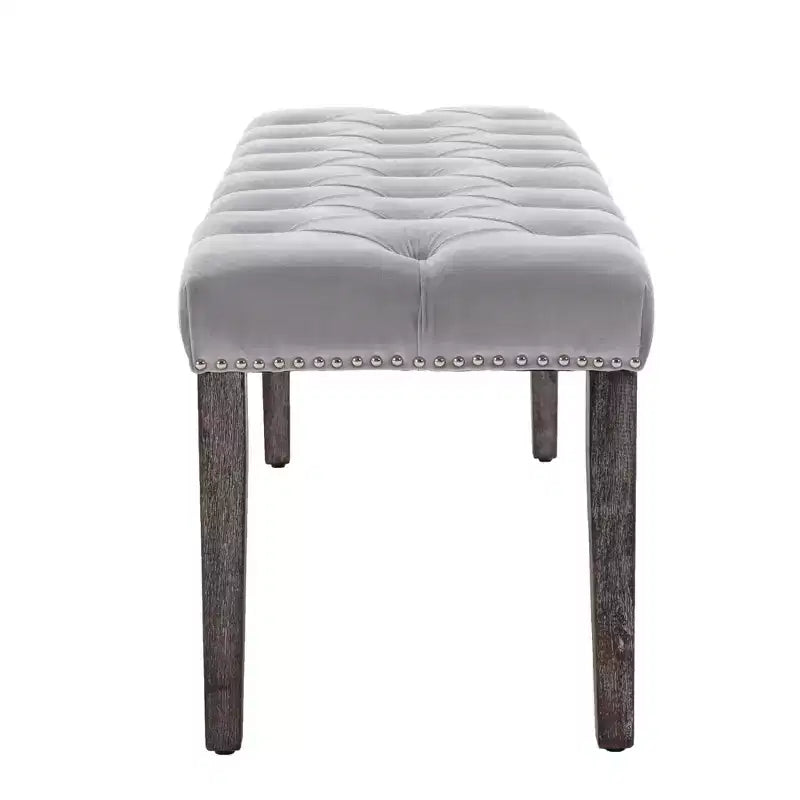 Banc de salle à manger Okak moderne en velours capitonné avec siège rembourré, pouf d'appoint rembourré pour salle à manger, chambre à coucher