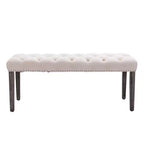 Banc de salle à manger Okak moderne en velours capitonné avec siège rembourré, pouf d'appoint rembourré pour salle à manger, chambre à coucher