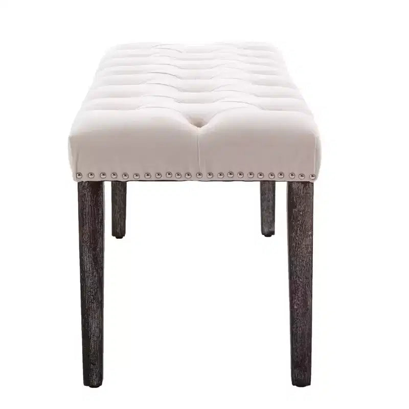 Banc de salle à manger Okak moderne en velours capitonné avec siège rembourré, pouf d'appoint rembourré pour salle à manger, chambre à coucher