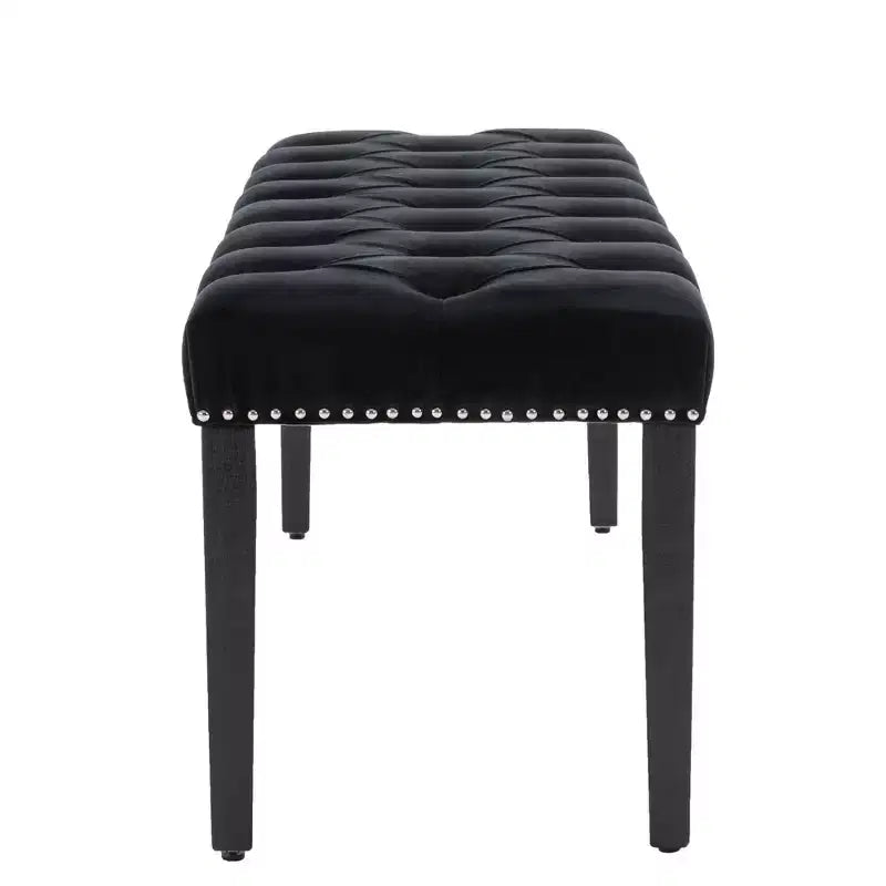 Banc de salle à manger Okak moderne en velours capitonné avec siège rembourré, pouf d'appoint rembourré pour salle à manger, chambre à coucher
