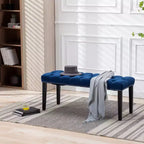 Banc de salle à manger Okak moderne en velours capitonné avec siège rembourré, pouf d'appoint rembourré pour salle à manger, chambre à coucher