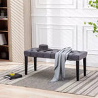 Banc de salle à manger Okak moderne en velours capitonné avec siège rembourré, pouf d'appoint rembourré pour salle à manger, chambre à coucher
