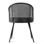 Chaises de salle à manger (lot de 2), Fauteuil moderne rembourré avec dossier en rotin tissé et pieds en métal noir - Panipeachy