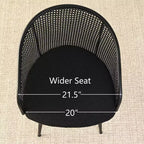 Chaises de salle à manger (lot de 2), Fauteuil moderne rembourré avec dossier en rotin tissé et pieds en métal noir - Panipeachy