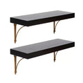 Kate and Laurel Hatley Floating Shelf Set, Black, 2pc 24 inch