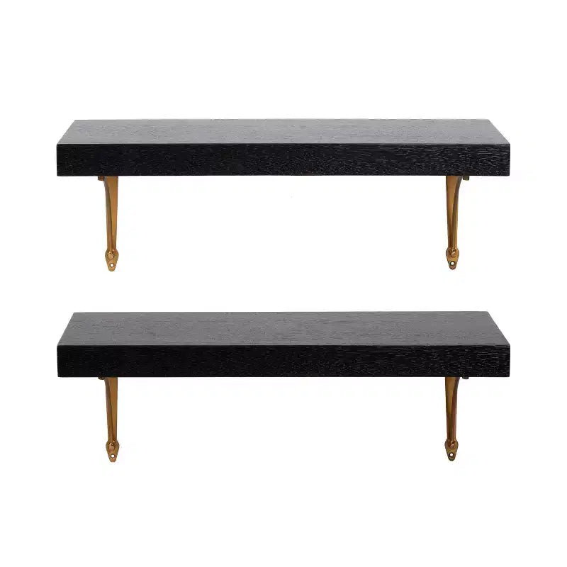 Ensemble de 2 étagères murales flottantes Hatley de Kate and Laurel, noires, 61 cm