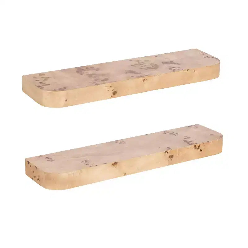 Kate and Laurel Burlock Floating Wall Shelves, Natural, 2 Piece 24 Inch